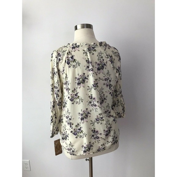 Stitch Fix Mason & Belle Ruffles V Neck Purple Floral Blouse - Picture 5 of 7